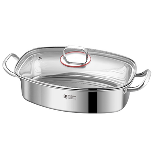 蒸鱼锅大号家用加厚304不锈钢一层双层椭圆蒸鱼蒸笼电磁炉锅蒸锅