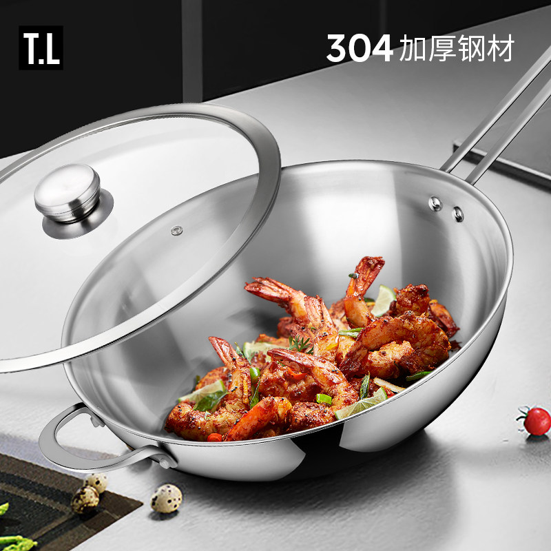 蒂洛克加厚304不锈钢炒锅32cm家用炒菜少油烟电磁炉炒锅|msdalam kategori dapur/memasak Appliances, memasak Appliances, Periuk belanga/Pot/cerek, Wok - dari Buy2taobao.com untuk memberikan perkhidmatan ejen Taobao profesional membeli