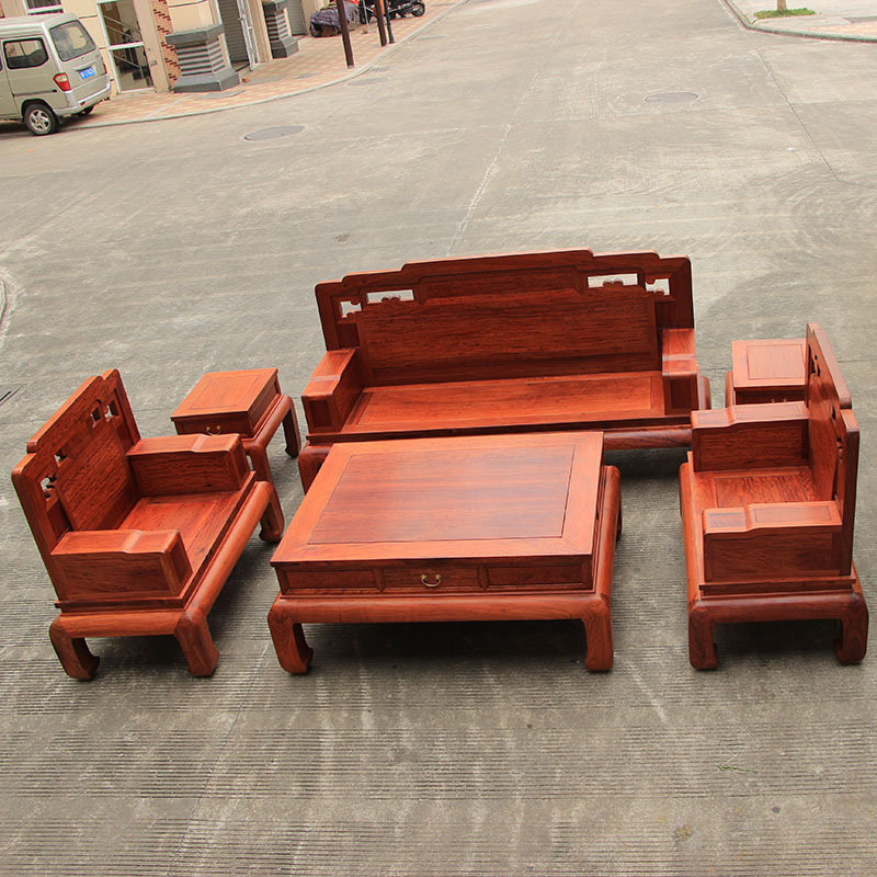 新中式风组合客厅缅甸红木家具
