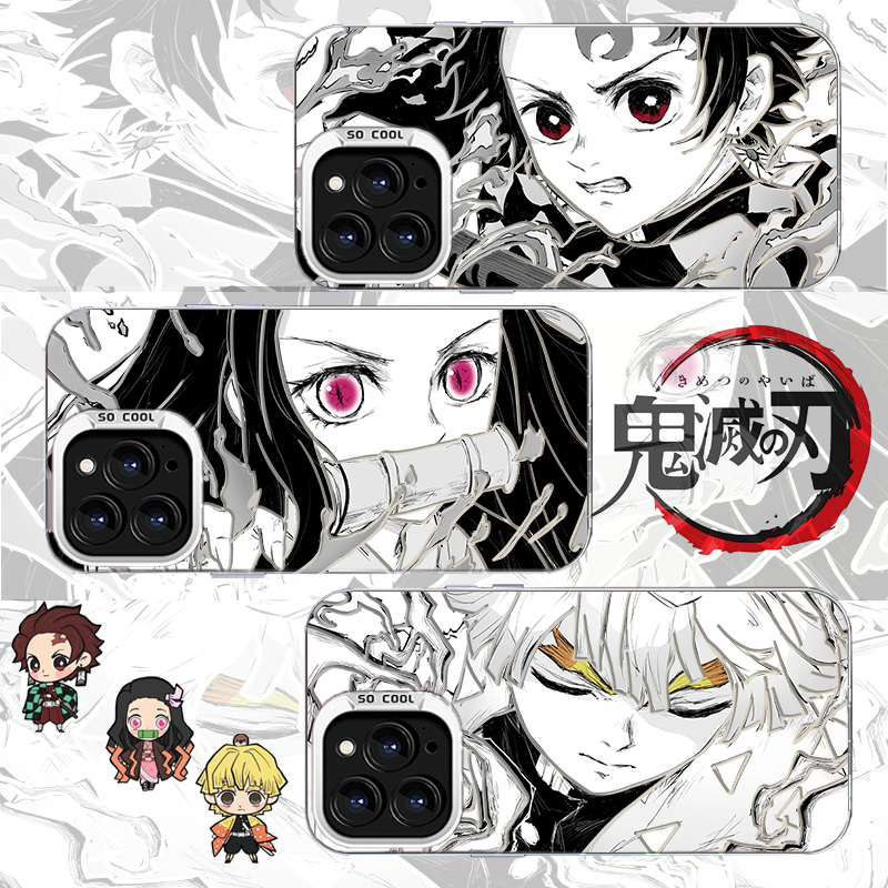 适用于小米17promax手机壳xiaomi鬼灭之刃15sPro新款彩银壳mi炭治郎14镭射动漫二次元周边男13祢豆子我妻善逸
