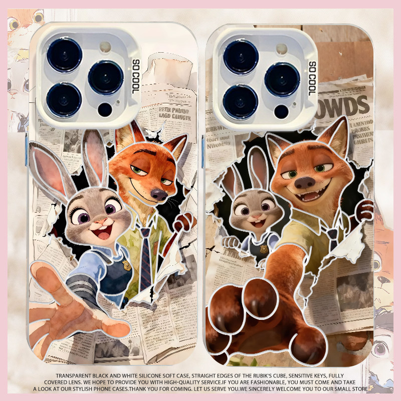 报纸尼克朱迪手机壳卡通