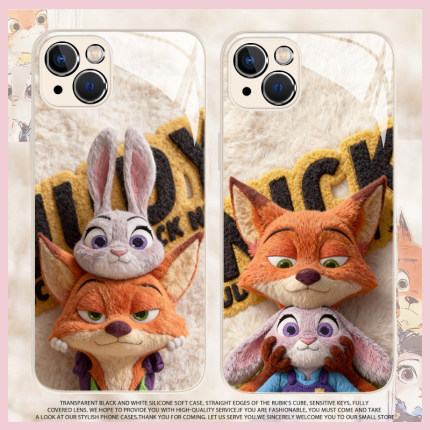 适用于OPPOreno15pro手机壳reno14毛绒秋冬尼克朱迪13新款玻璃12疯狂动物城11卡通10pro+情侣9小众8/7/6/5k女