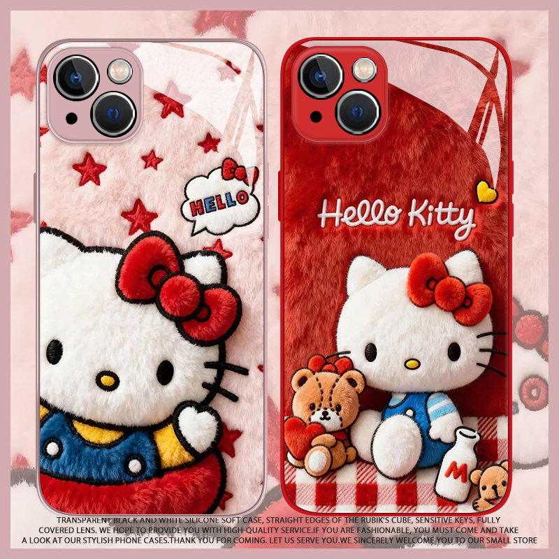 毛绒HelloKitty适用于小米17promax手机壳xiaomi凯蒂猫15sPro新款玻璃mi秋冬14卡通可爱13女孩小众高级保护套