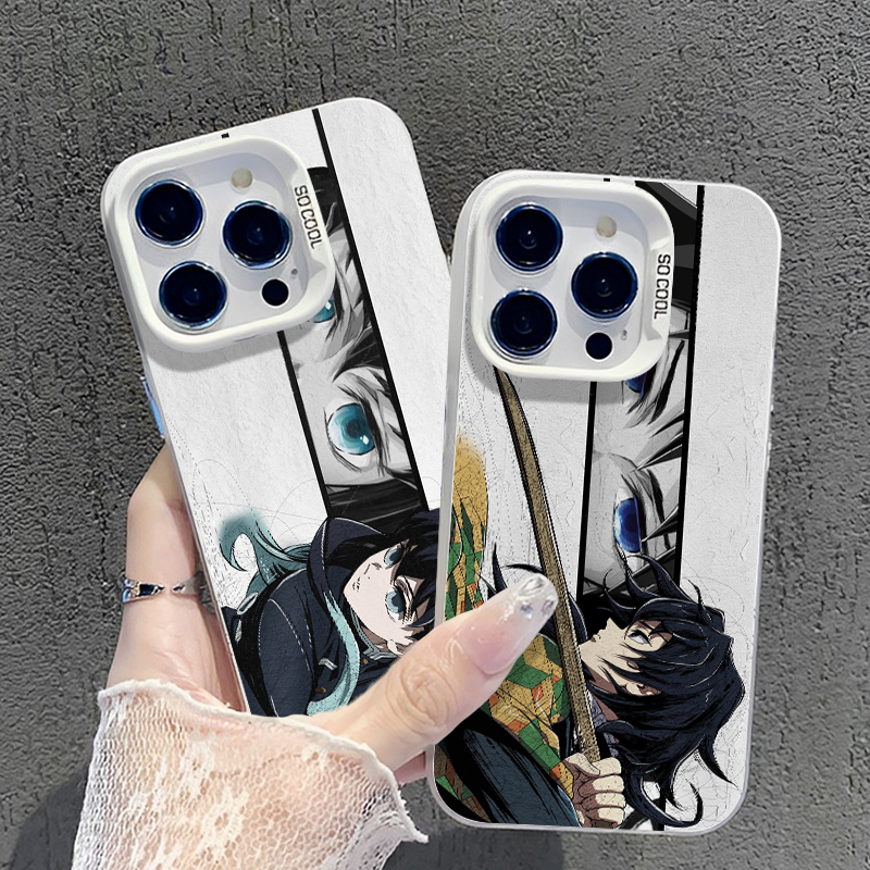 适用于苹果17手机壳iPhone16promax鬼灭之刃九柱15新款彩银壳14时透无一郎13动漫二次元周边AIR防摔保护套男