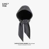 韩版 针织帽子女秋冬新款 巴拉克拉法帽保暖毛线帽围脖连帽披肩围巾