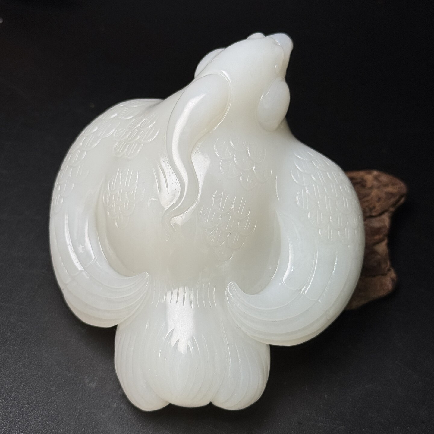 新疆和田玉神鸟把玩件苏工老料