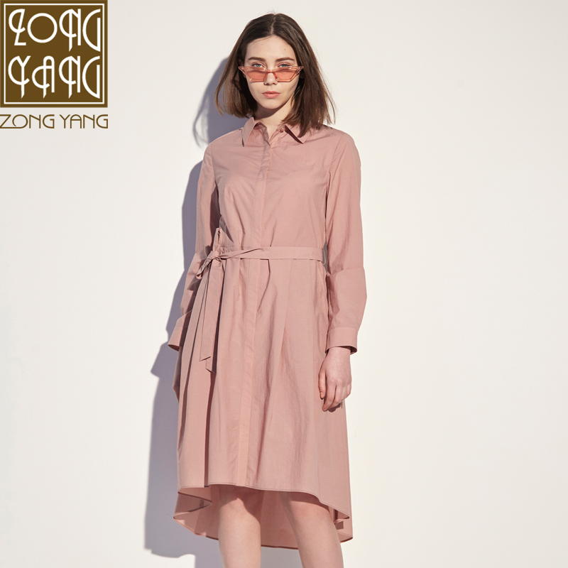 ×ÚÑóZONGYANGר¹ñÅ®×° 2018´º¼¾ÐÂÆ·´¿É«´óÆø³ÄÉÀÁ¬ÒÂȹT4425