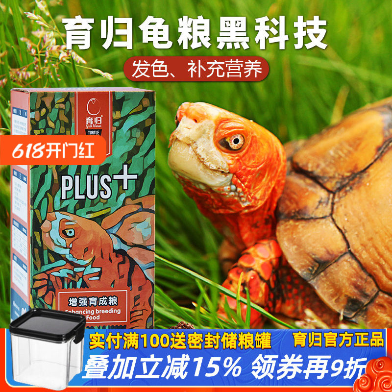 育归龟粮发色粮半水黄缘红面火焰钻纹箱龟龟发色通用增色乌龟饲料