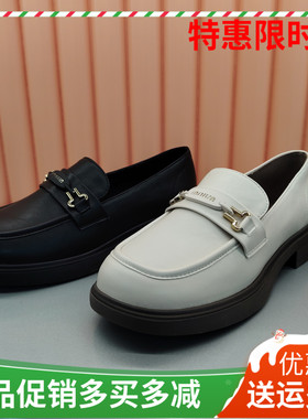 香香莉女鞋2025春新款一脚蹬软皮乐福鞋百搭通勤工作小皮鞋29055