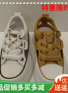 香香莉2024春季女鞋子舒适系带镂空透气舒适轻便女休闲鞋X25530