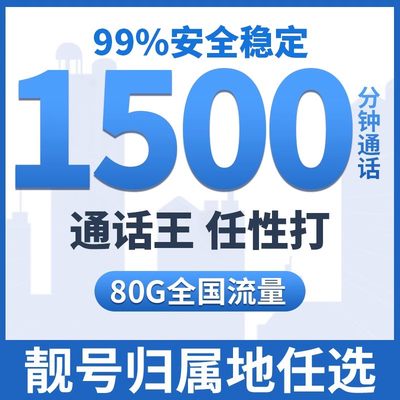 手机电话卡2000分钟纯打电话通话卡超长通话快递外卖专用语音卡