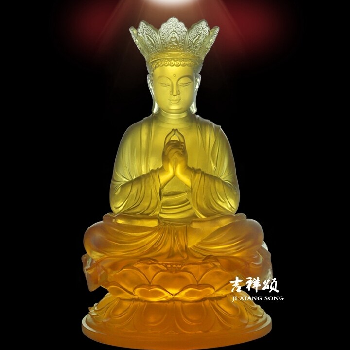 琉璃大日如来佛 摆件琉璃毗卢遮那佛像摆件 琉璃五方佛 琉璃佛像