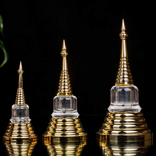 螺纹口密封好进口亚克力泰式舍利塔装藏藏红花甘露丸A型包邮