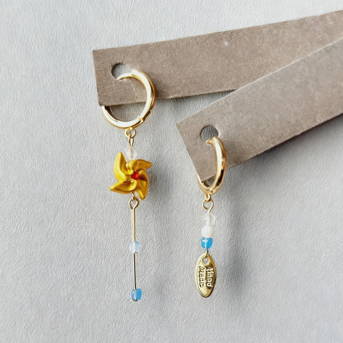 FEDERIE翡德丽风车耳环耳坠女招财纯银吊坠新中式