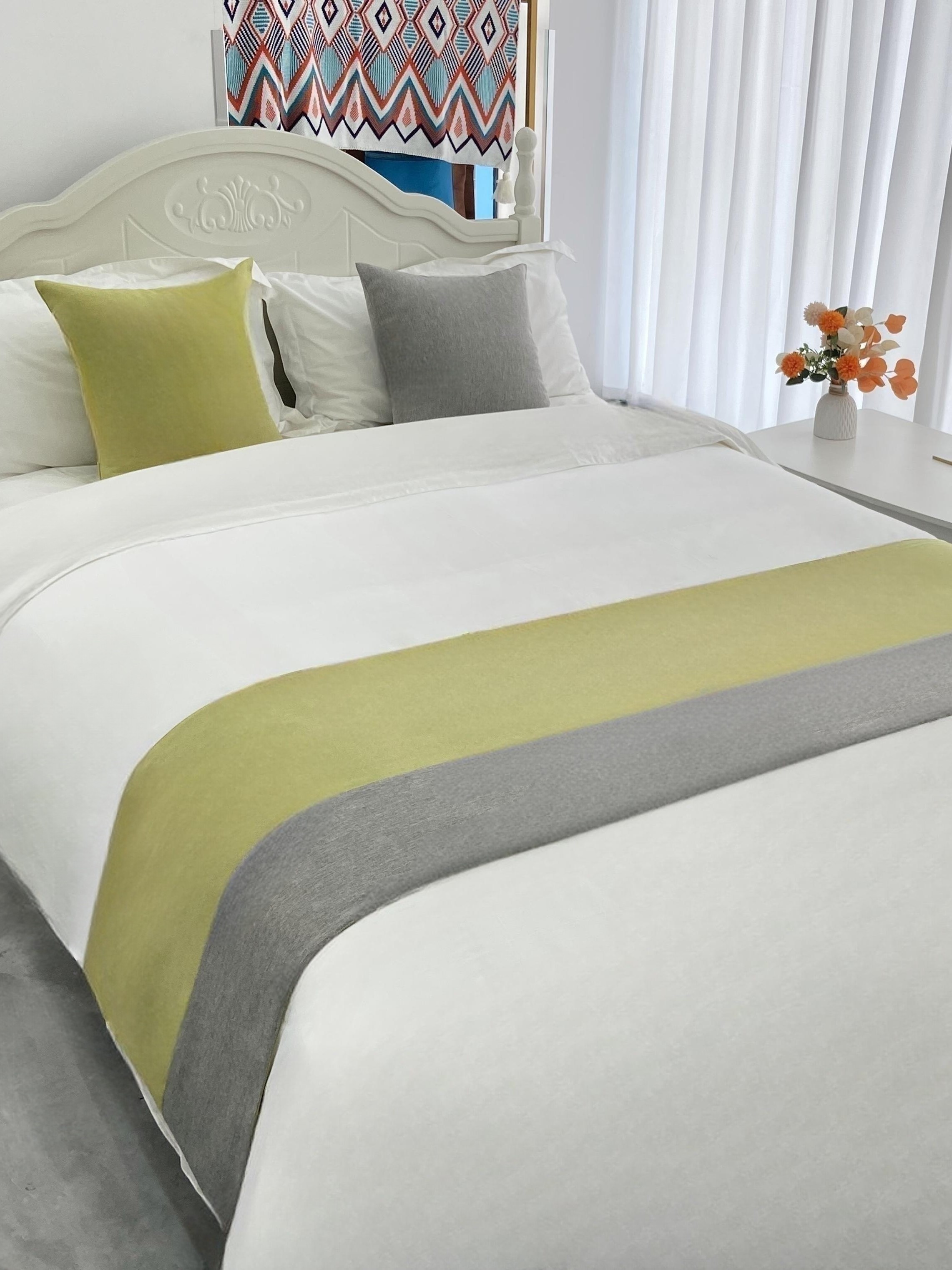 现代简约酒店纯色床尾搭巾民宿轻奢床尾巾宾馆专用床旗床上装饰用,床上用品,床盖,淘宝优惠券,粉丝福利购,淘宝优惠卷