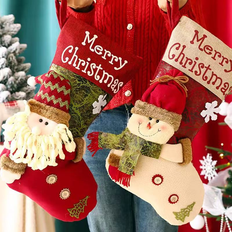 圣诞袜子礼物袋圣诞节装饰礼物圣诞老人雪人礼品装饰特大号圣诞袜