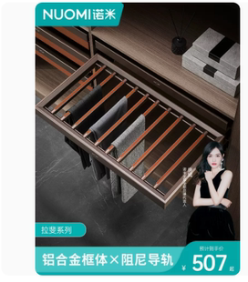 诺米柜内裤 NUOMI 架伸缩衣柜皮革衣帽间家用推拉收纳盒拉篮静音