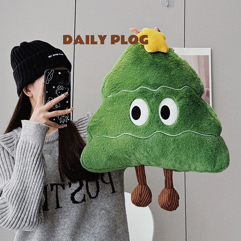 北欧圣诞节大树抱枕沙发飘窗卧室床上靠枕学生宿舍床头靠垫靠背枕