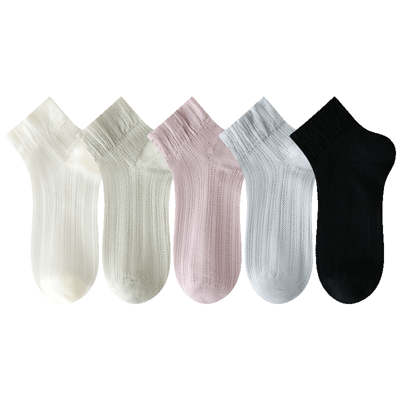 袜子女短袜夏季薄款水晶丝袜无骨防勾丝凉感袜网眼夏天冰丝短筒袜