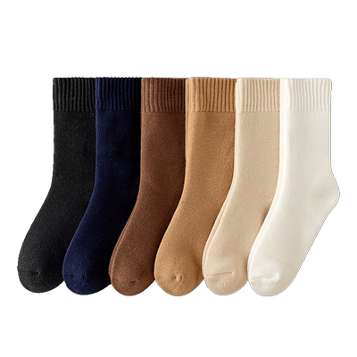 羊绒袜子男士秋冬季中筒袜加绒