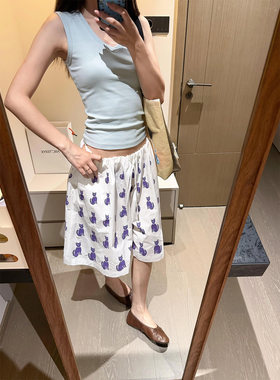 可爱卡通软萌小猫咪印花睡裤女