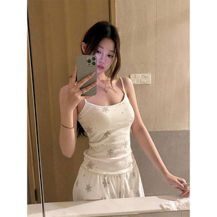 法式纯欲圣诞雪花辣妹吊带睡衣女春秋季新款大码家居服套装可外穿