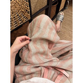 休闲长裤 韩系简约条纹棉麻睡裤 宽松家居大码 2026新款 可外穿 女夏季