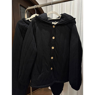 舒适居家套装 韩系高级感纯色三层夹棉连帽睡衣女冬季 长裤 长袖 新款