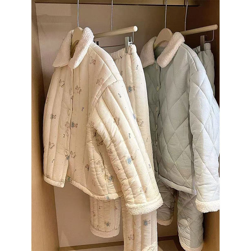 甜美可爱小熊夹棉睡衣女款冬季新款大码保暖加厚家居服套装可外穿,女士内衣/男士内衣/家居服,睡衣/家居服套装,淘宝优惠券,粉丝福利购,淘宝优惠卷