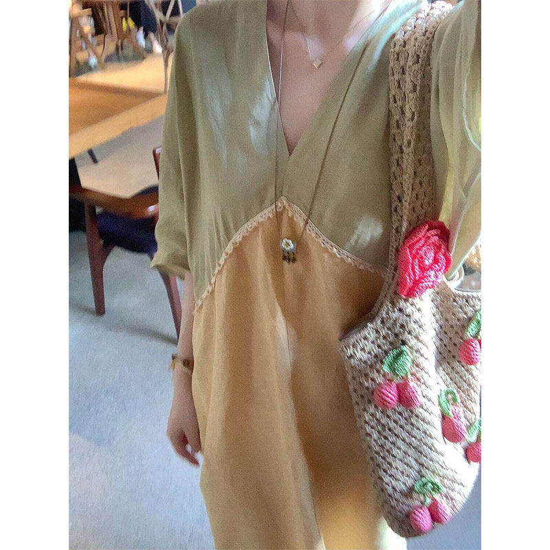 法式复古禅意亚麻设计感睡裙女夏季新款大码居家裙连衣长裙可外穿