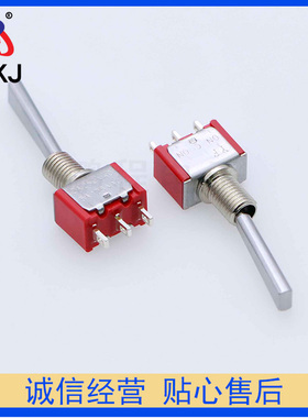 KNX-102-21mm红扁柄直柄优质钮子开关摇头拨动开关pcb板连接器3脚