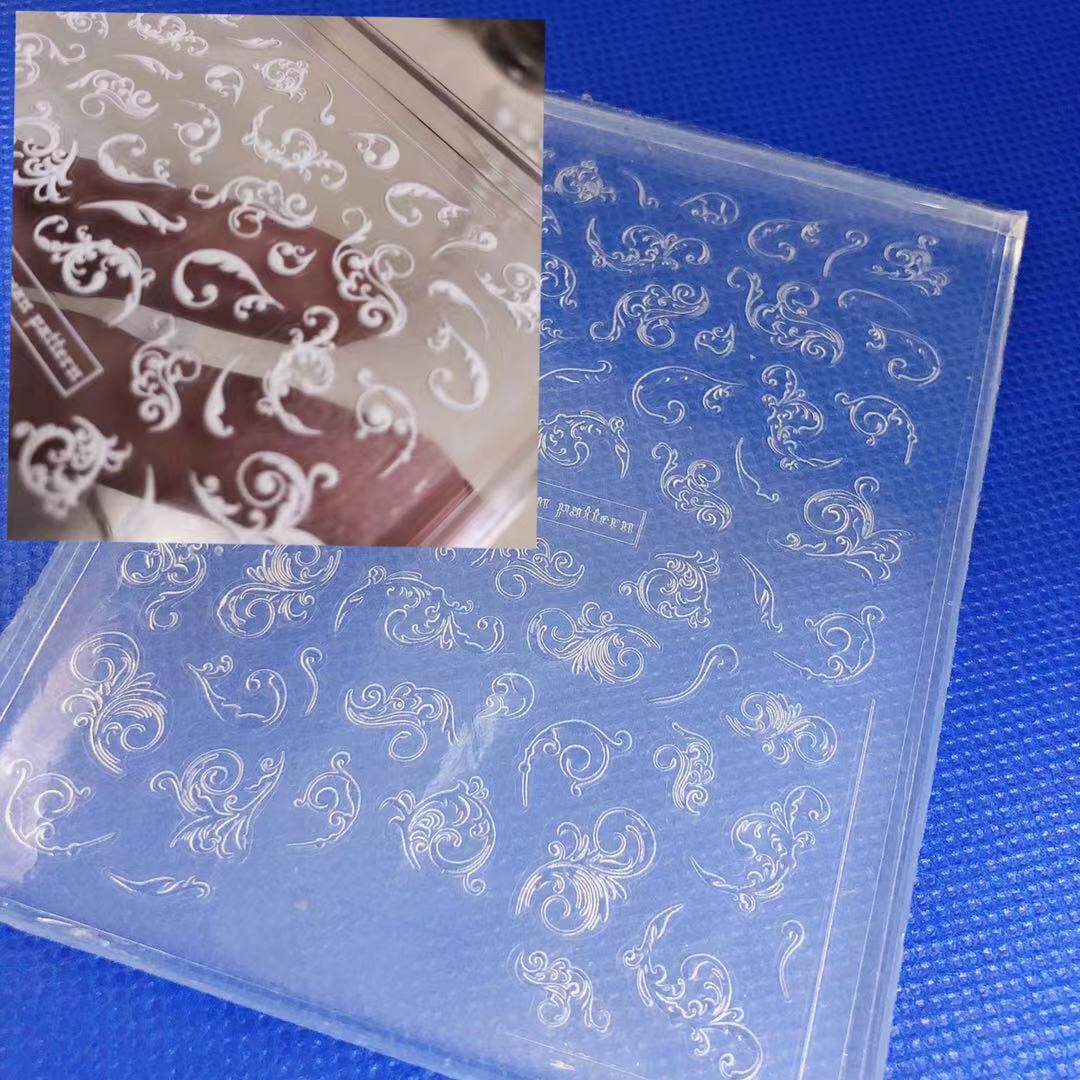 阿莹宠儿美甲浮雕蔓藤线条微立体复古花款雕花模具美甲光疗可反复