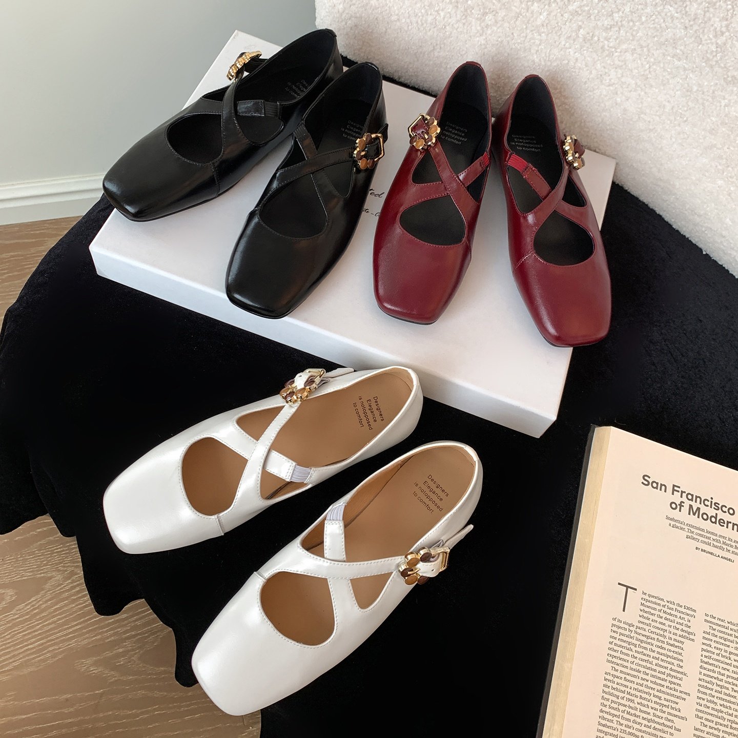 圆圆妈2026春季韩版方头浅口鞋交叉带玛丽珍通勤百搭平跟牛皮女鞋,女鞋,玛丽珍鞋,淘宝优惠券,粉丝福利购,淘宝优惠卷