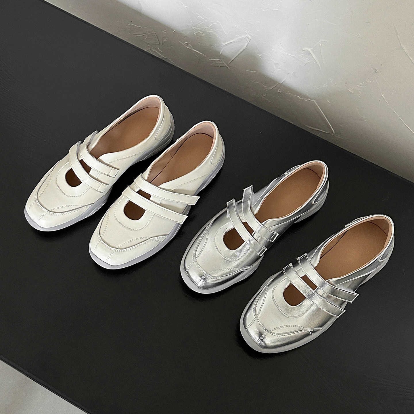 圆圆妈2026春季简约圆头中口魔术贴玛丽珍舒适百搭平底牛皮女鞋子,女鞋,玛丽珍鞋,淘宝优惠券,粉丝福利购,淘宝优惠卷