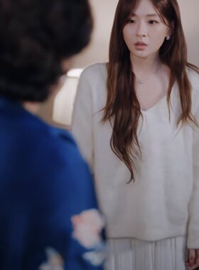 原版短剧那年冬至邓灵枢南昭宁同款毛衣v领针织衫上衣裤子女衣服