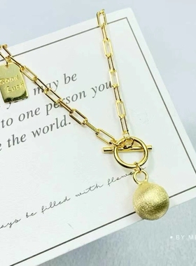 黄金色足银999纯银项链女款轻奢小众设计感锁骨链送女友闺蜜礼物