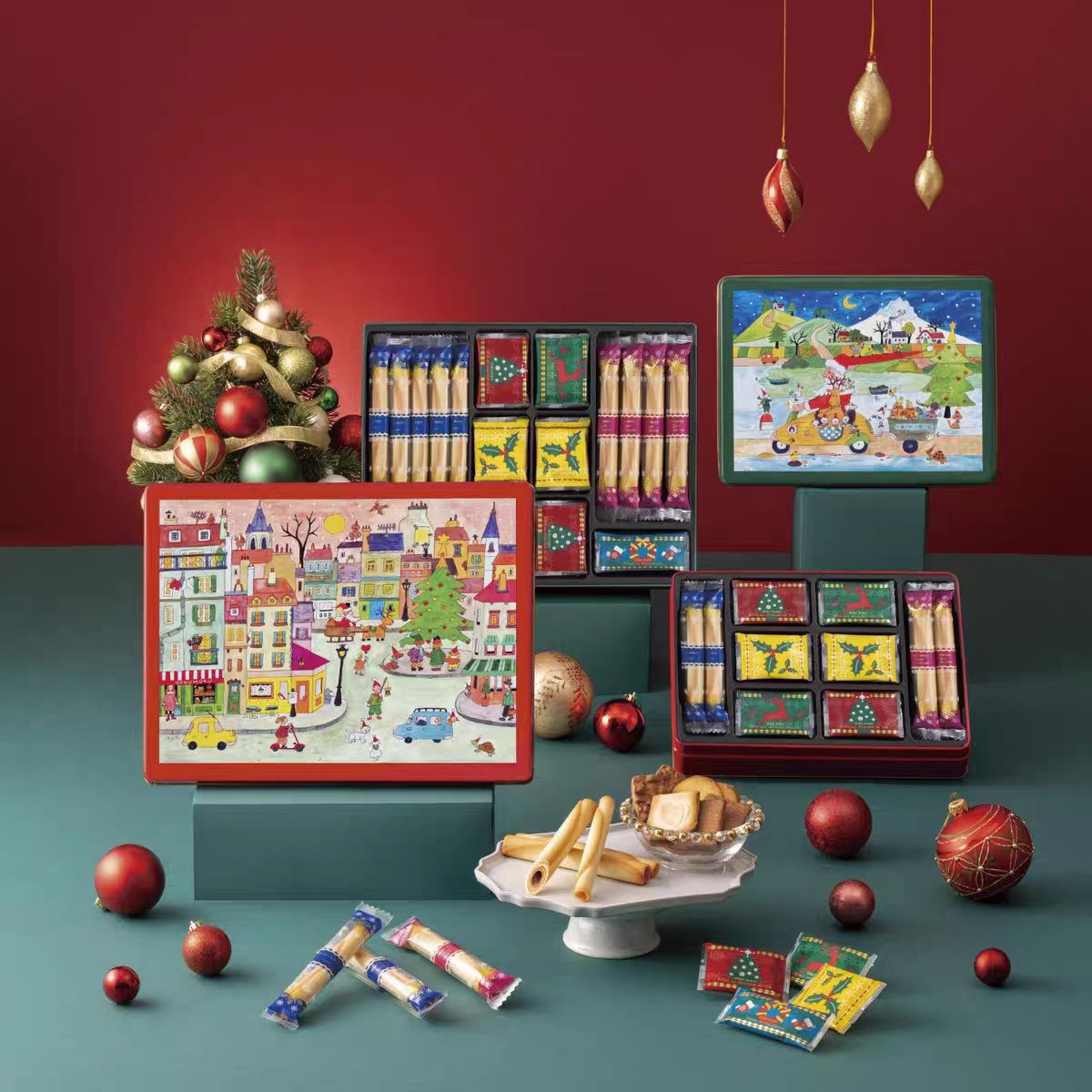 日本代购进口yokumoku黄油蛋卷曲奇饼干鸡蛋卷零食圣诞节伴手礼盒