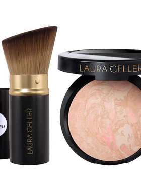 海淘 新款Laura Geller塑颜烘焙遮瑕粉饼立体鼻影修饰侧影+刷子