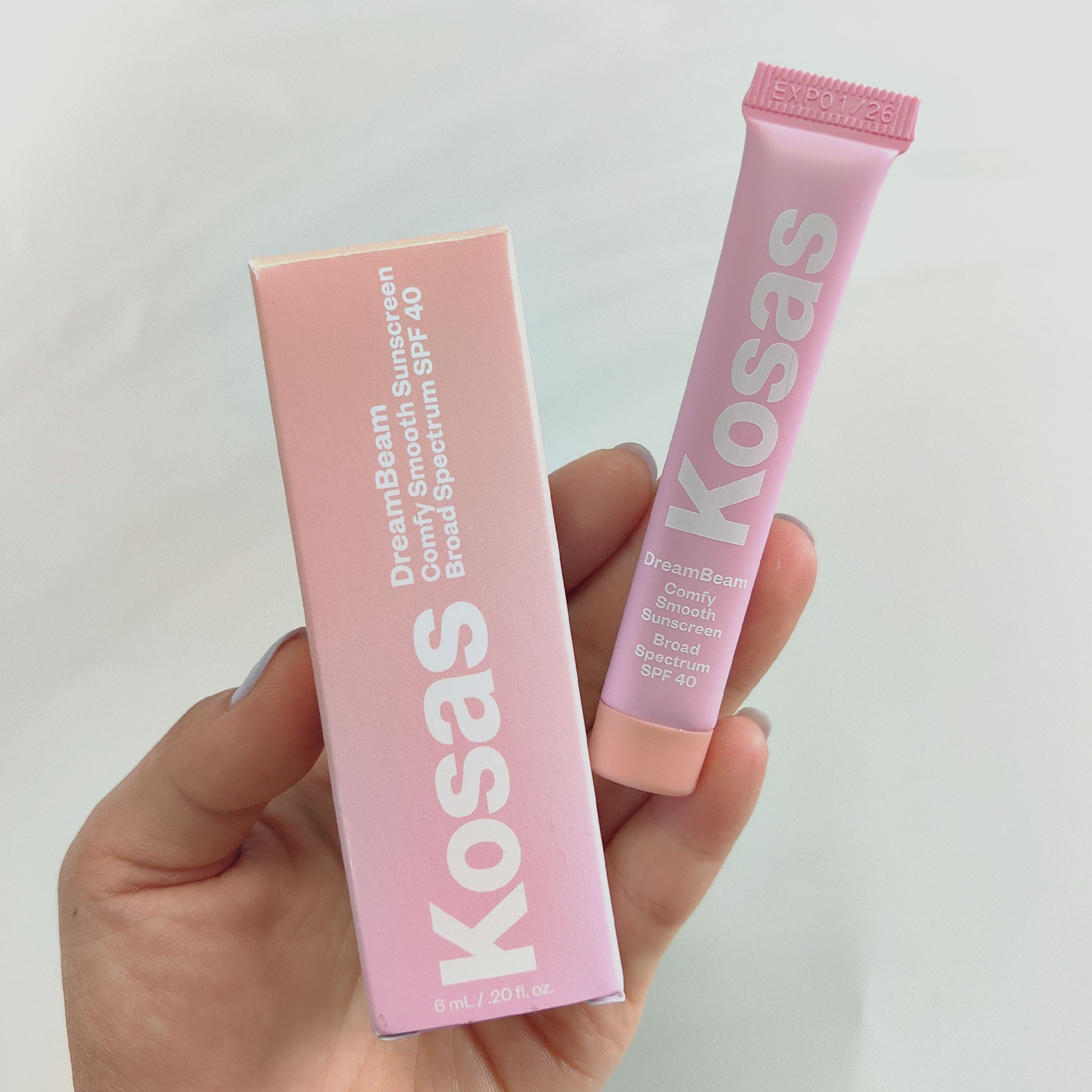 现货Kosas DreamBeam无硅物理防晒霜SPF40 粉底肤色保湿多肽 6ml