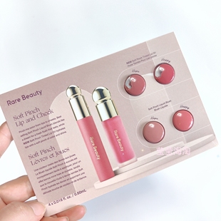 现货Rare Beauty/赛琳娜镜面唇釉滋润唇油 腮红试色卡4*0.5ml