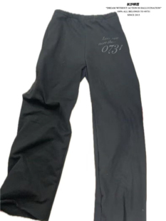 长沙样范25秋冬黑灰简约logo纯棉加绒日常通勤运动休闲显瘦长裤