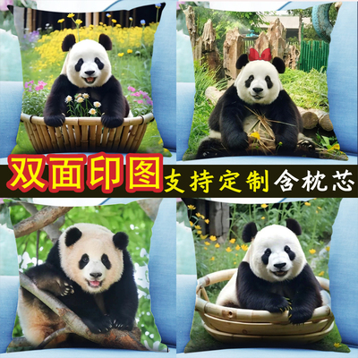 大熊猫抱枕照片定制双面含芯