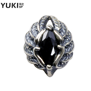 YUKI men''s white fungus nails 925 Silver and Korea fashionable nightclub original earring Angel Wings