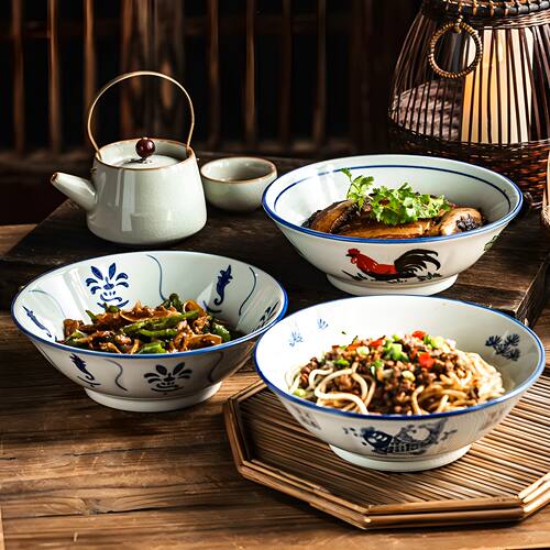 老式斗碗扣肉碗菜盘子蒸菜碗陶瓷