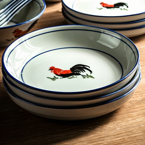 家用盘子陶瓷装菜盘圆形炒菜盘子