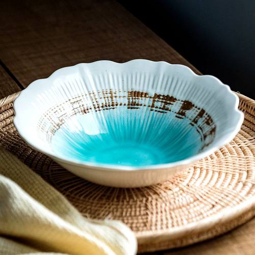 特别好看的碗6寸陶瓷盘子釉下彩