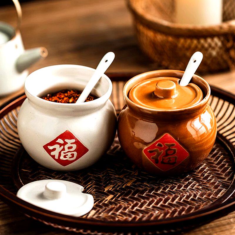 油泼辣子专用罐调味罐食盐罐陶瓷调料罐食品级油罐厨房家用耐高温,厨房/烹饪用具,调味瓶罐/调料研磨器,淘宝优惠券,粉丝福利购,淘宝优惠卷