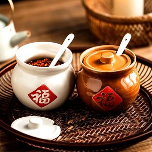 油泼辣子专用罐调味罐食盐罐陶瓷调料罐食品级油罐厨房家用耐高温