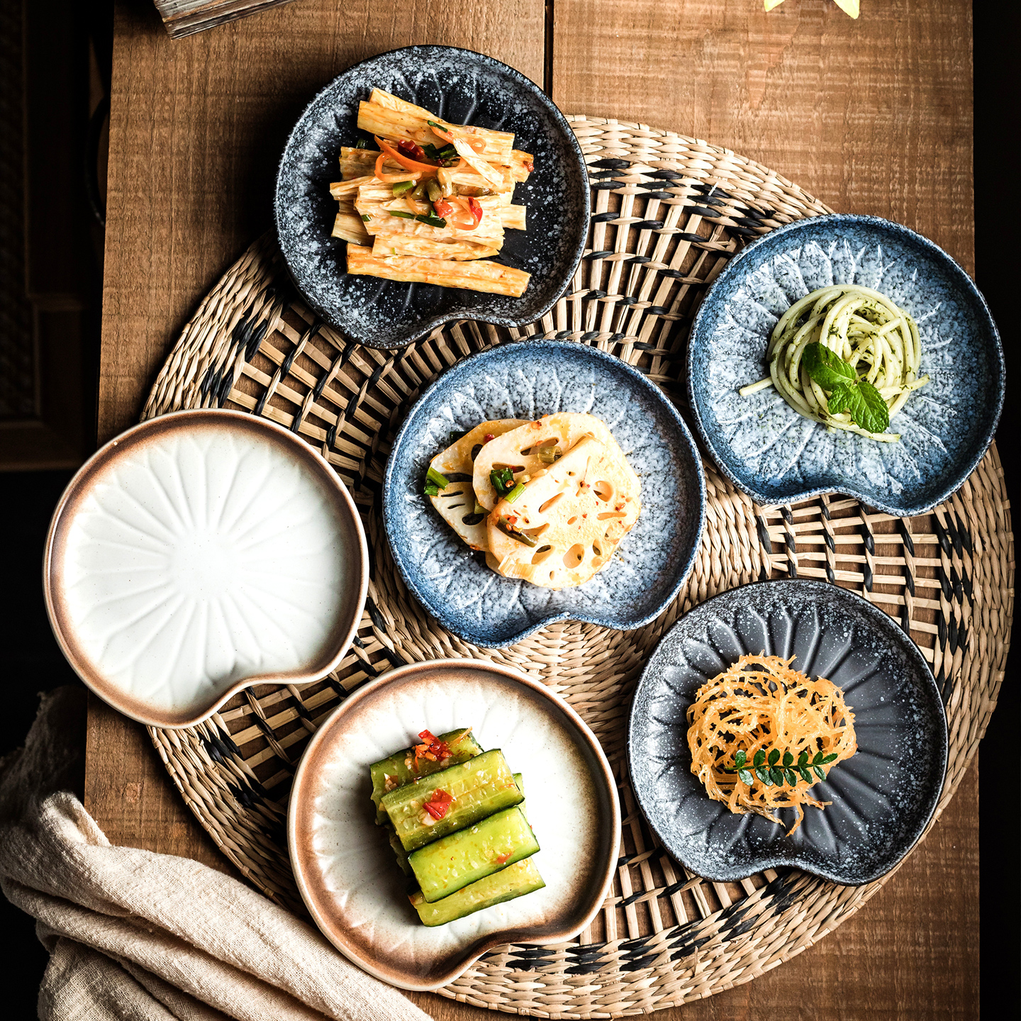 荷叶碟创意小吃点心碟凉菜盘餐具