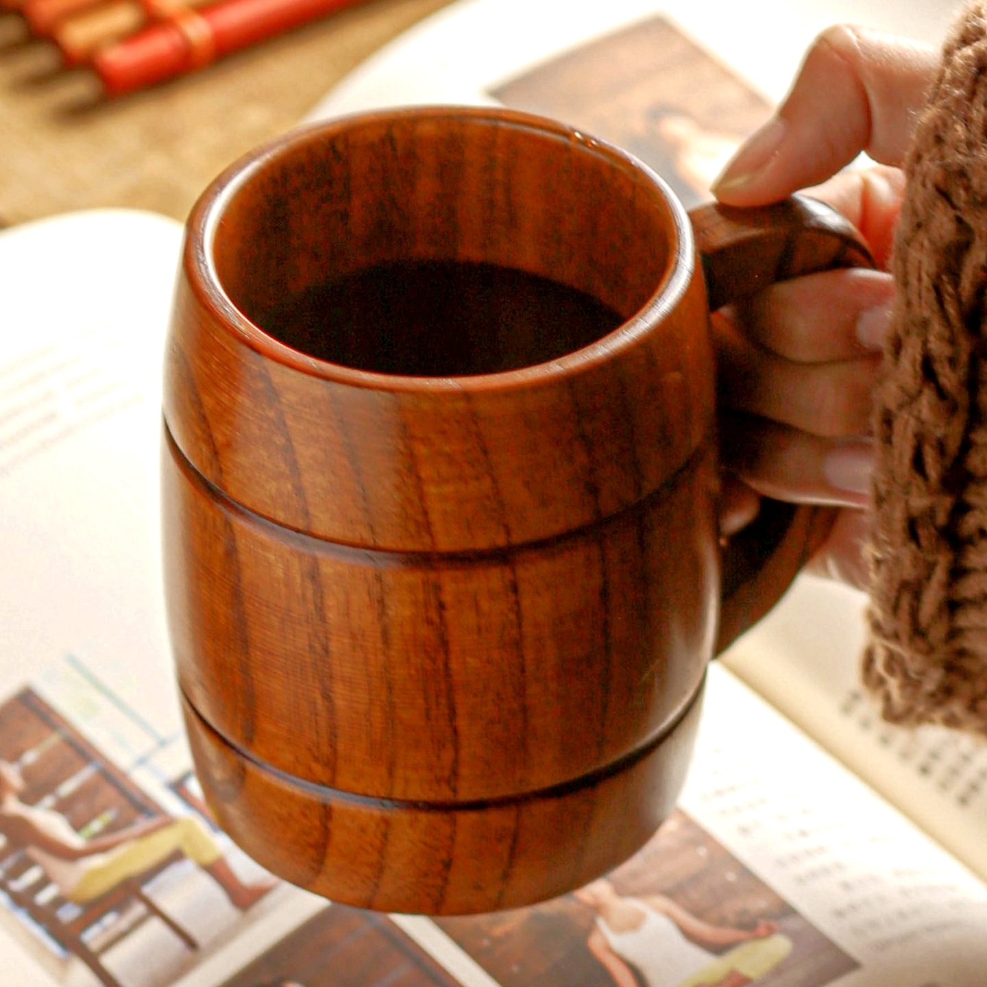 个人单杯木杯啤酒杯大容量木桶杯稀奇古怪的杯子主人品茗杯喝水杯